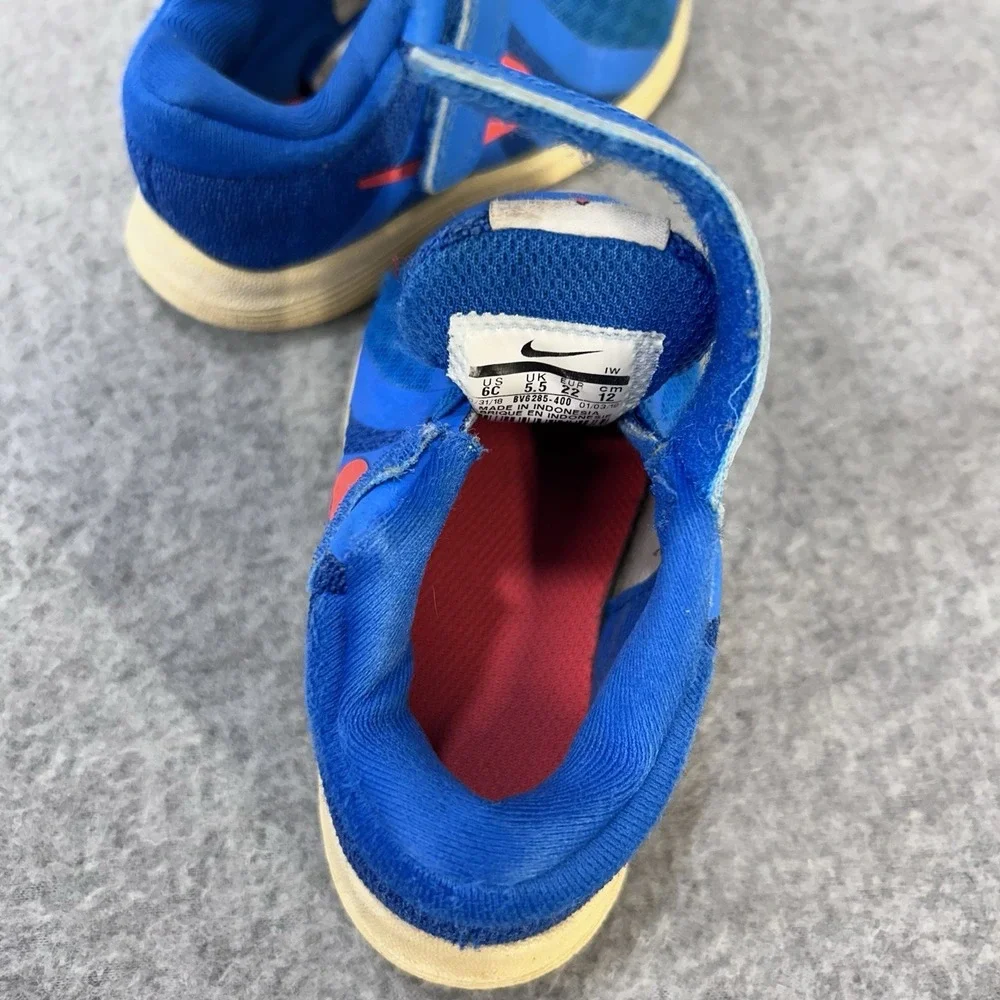 Nike Revolution 4 TDV Toddler Shoes Size 6C Blue Pink Hook Loop BV6285-400